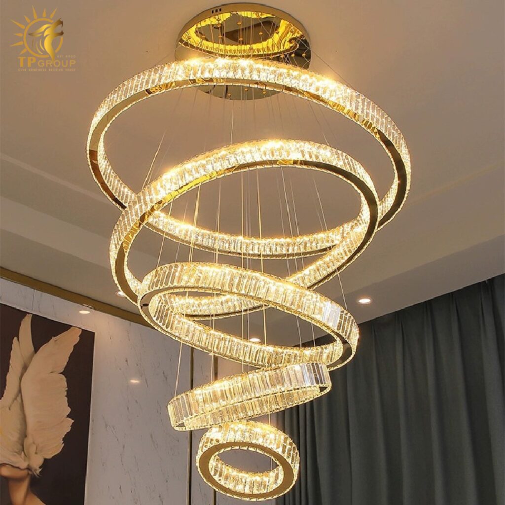 Đèn thả thông tầng pha lê cao cấp THD7047T6 