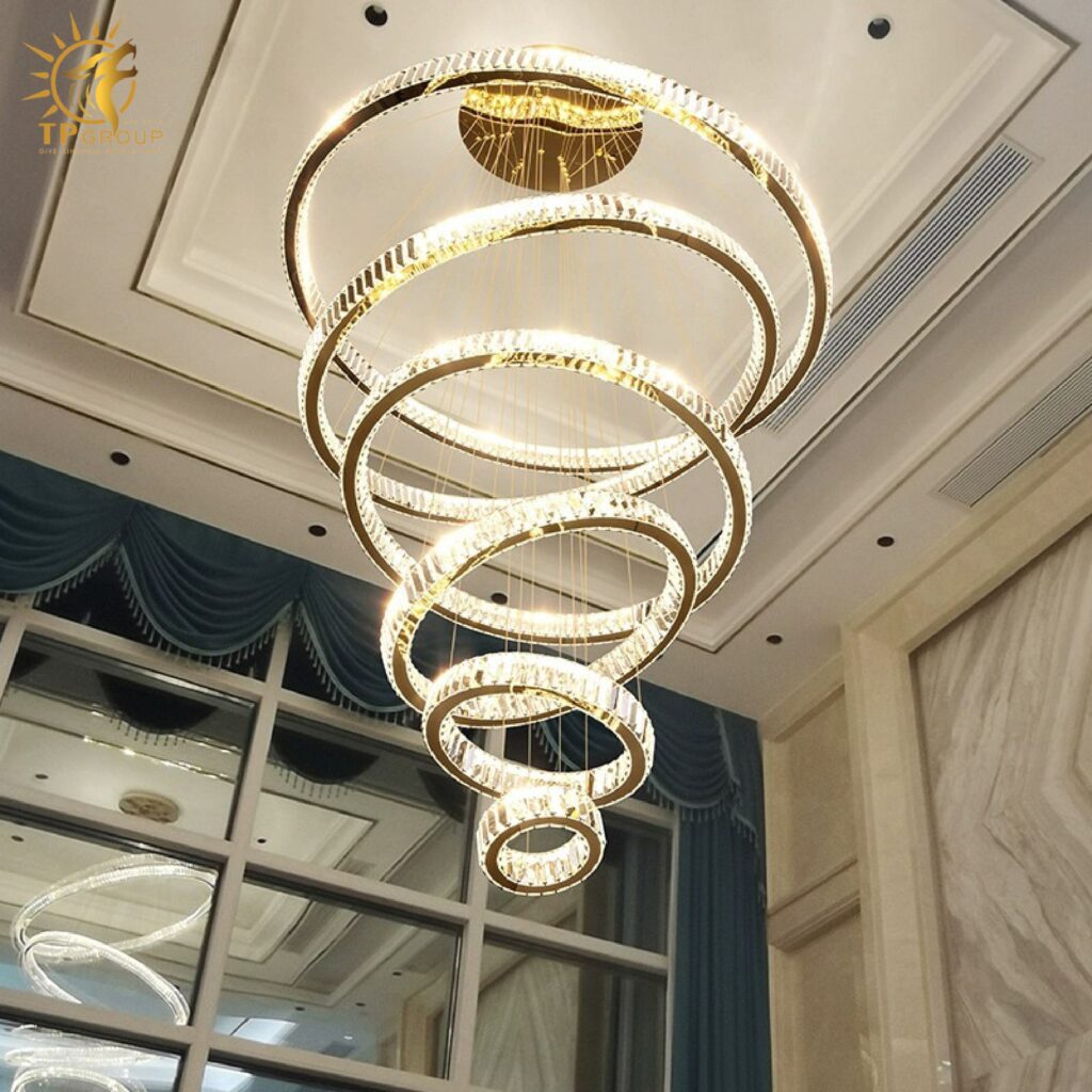 Đèn thả thông tầng pha lê cao cấp THD7047T6 