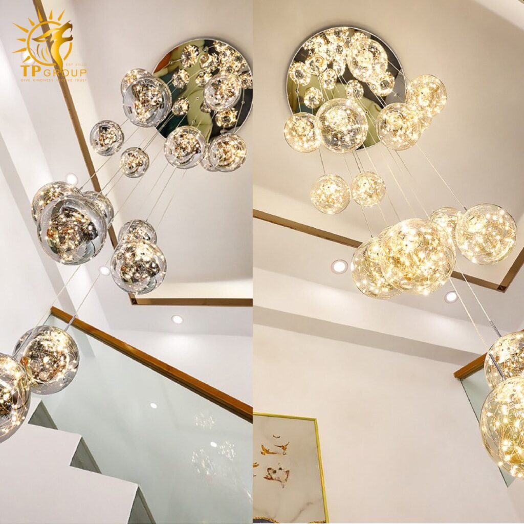 Đèn thả thủy tinh TT30 12 chau thả 21 Đèn thả thủy tinh TT30 12 chau thả