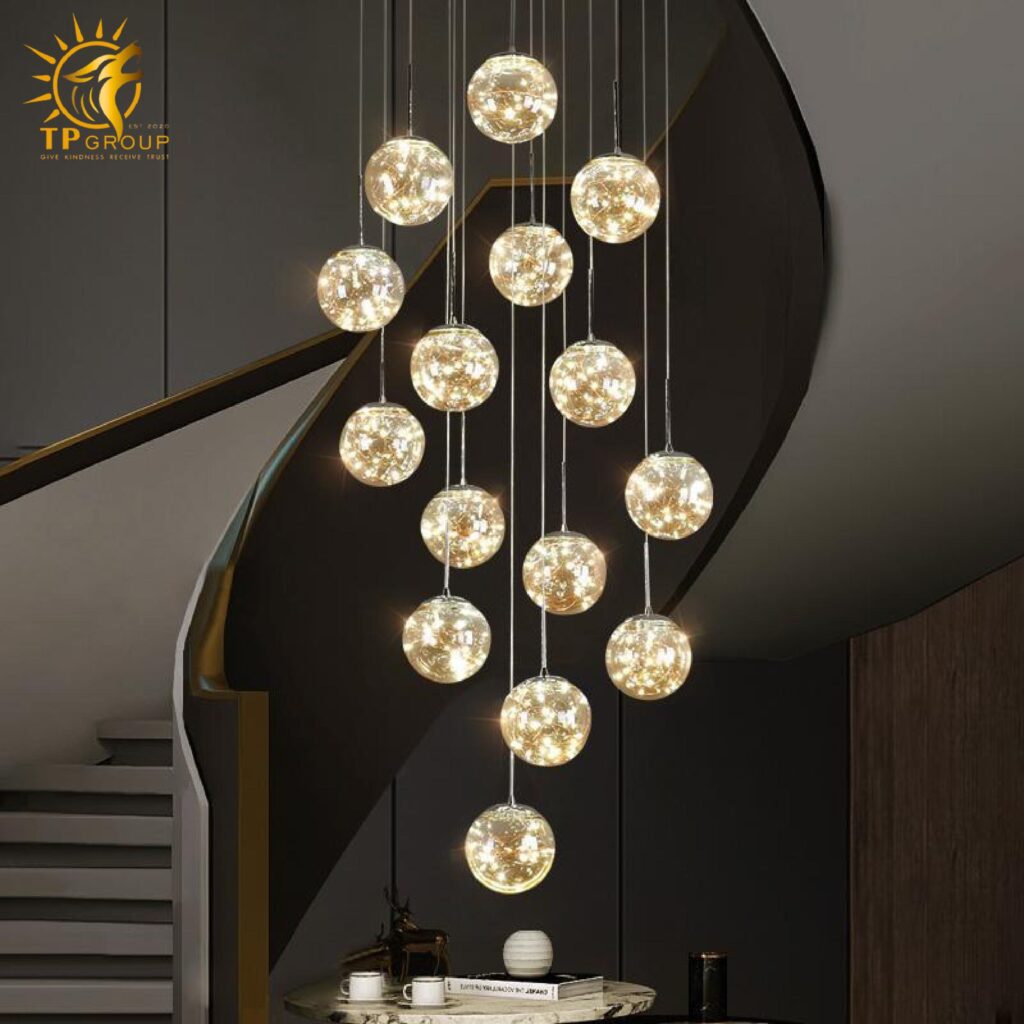 Đèn thả thủy tinh TT30 12 chau thả 12 Đèn thả thủy tinh TT30 12 chau thả