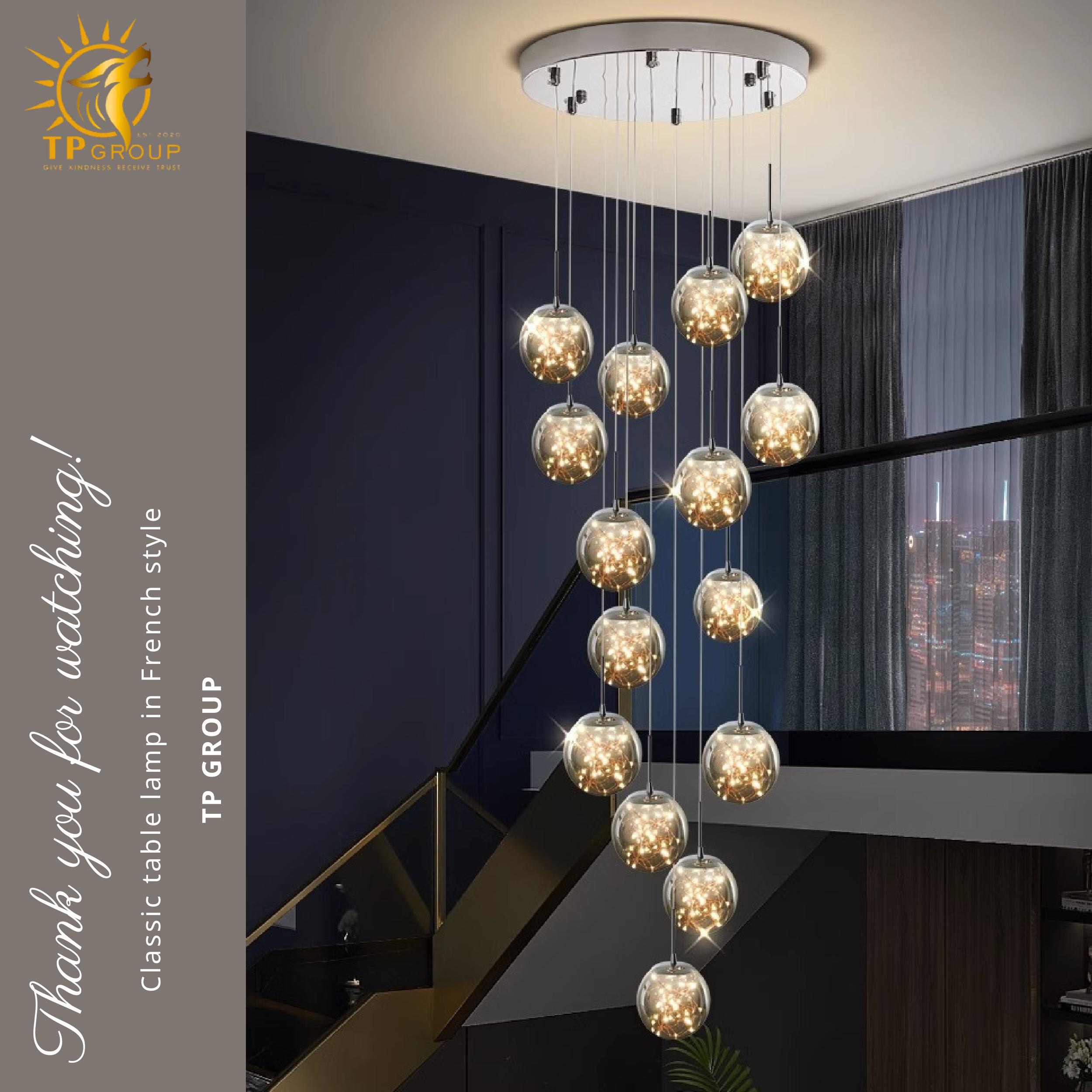 Đèn thả thủy tinh TT30 12 chau thả 10 Đèn thả thủy tinh TT30 12 chau thả