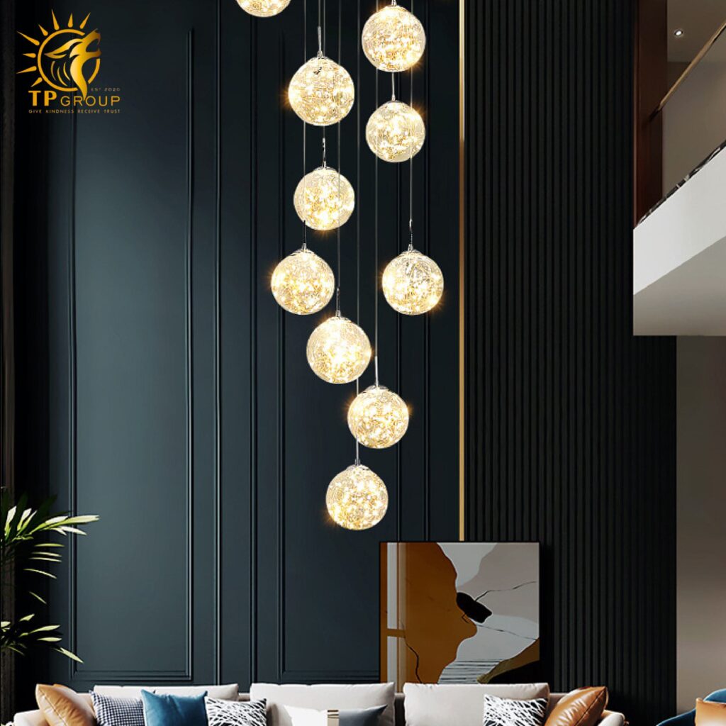 Đèn thả thủy tinh TT30 12 chau thả 18 Đèn thả thủy tinh TT30 12 chau thả