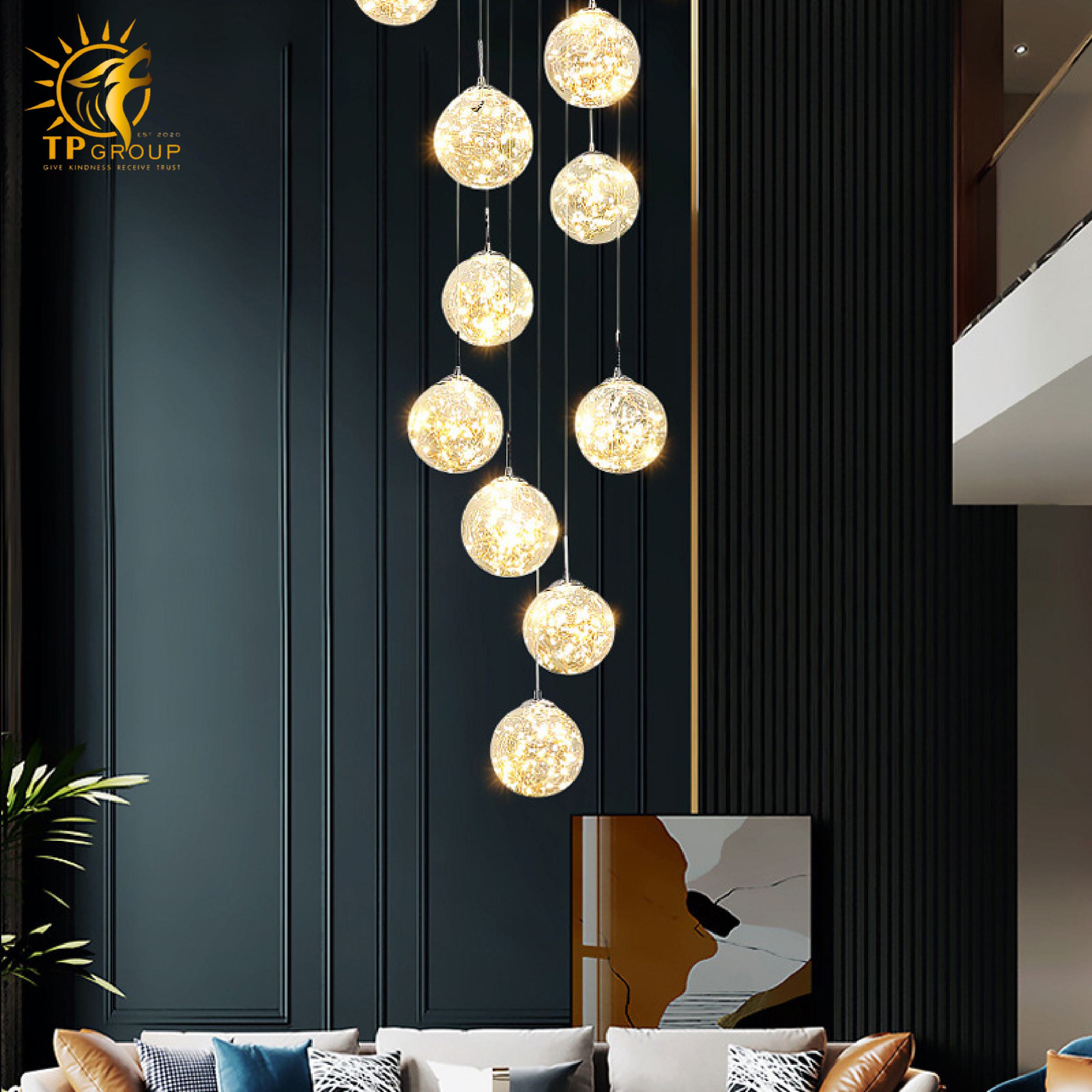 Đèn thả thủy tinh TT30 12 chau thả 8 Đèn thả thủy tinh TT30 12 chau thả