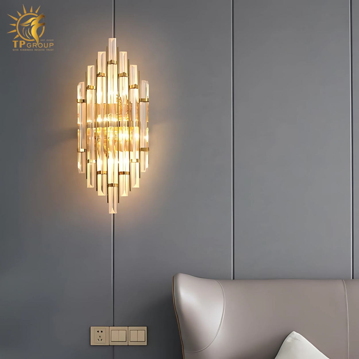 Đèn vách pha lê cao cấp VPL02 2 Đèn vách pha lê cao cấp VPL02