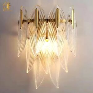 Đèn vách pha lê kiểu dáng lông vũ xếp tầng VPL9663