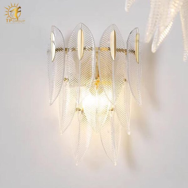 Đèn vách pha lê kiểu dáng lông vũ xếp tầng VPL9663