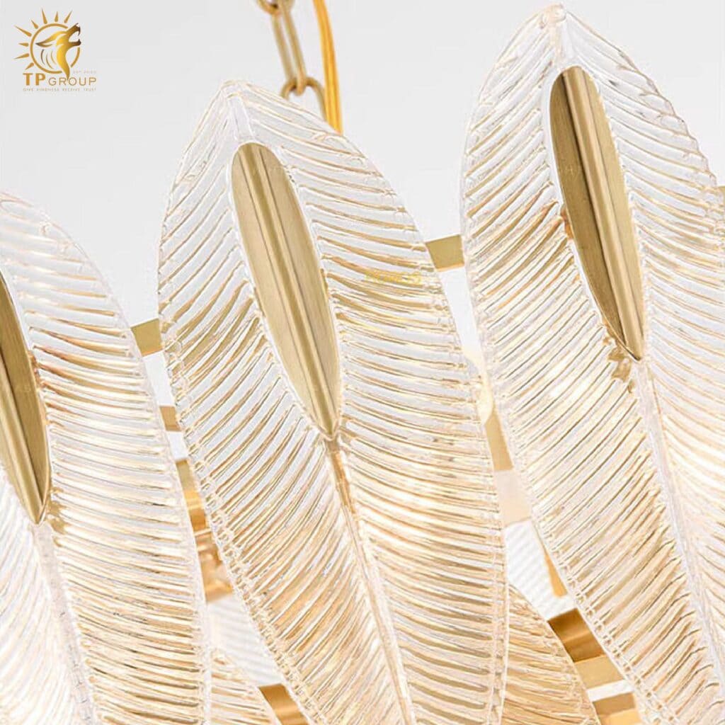 Đèn vách pha lê kiểu dáng lông vũ xếp tầng VPL9663 