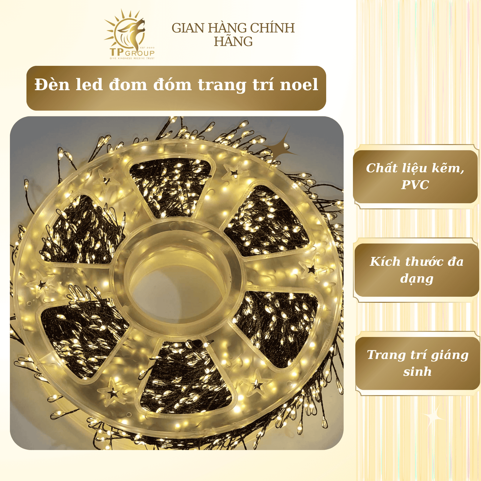 Led đom đóm trang trí giáng sinh nhiều kích thước