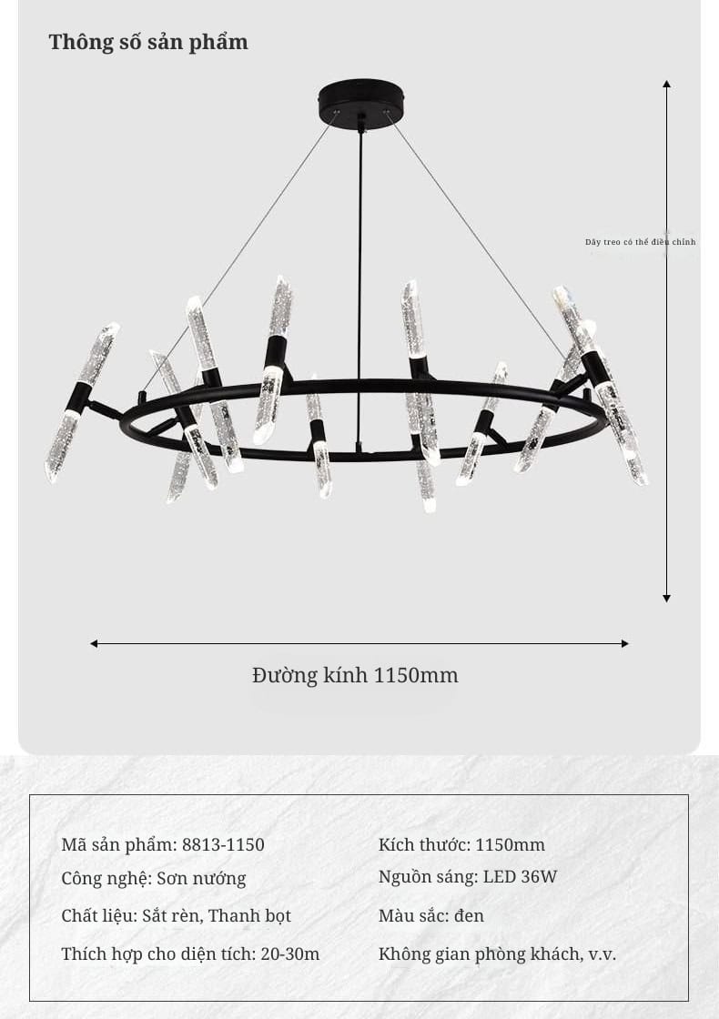Đèn Thả Pha Lê Bọt Khí TPG8813
