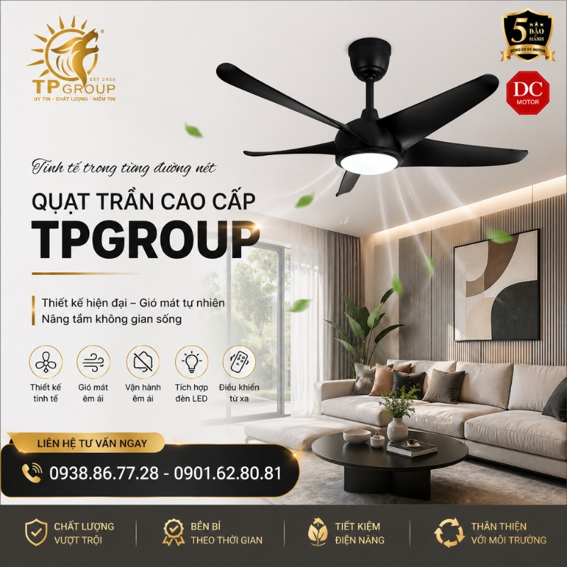 Quạt Trần TPG-520: Bản Giao Hưởng Của Sự Tinh Tế Và Công Nghệ DC Hiện Đại