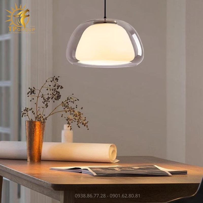 Nâng Tầm Không Gian Sống Với Đèn Thả Thủy Tinh Hai Lớp TPG-6832 Hiện Đại