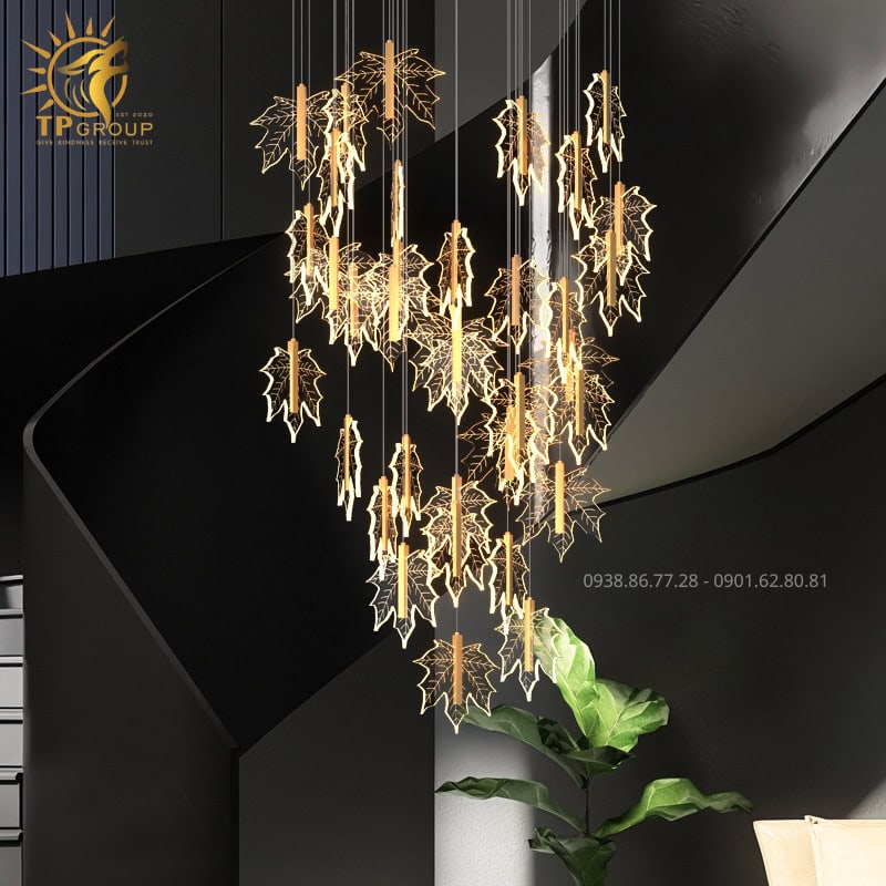 Đèn Thả Nghệ Thuật TPG037 41 Đèn Thả Nghệ Thuật TPG037 – Bản Giao Hưởng Lá Phong Giữa Lòng Kiến Trúc Hiện Đại