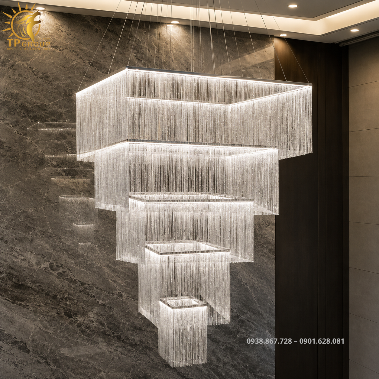 Đèn Chùm Pha Lê Thông Tầng TPG-8826