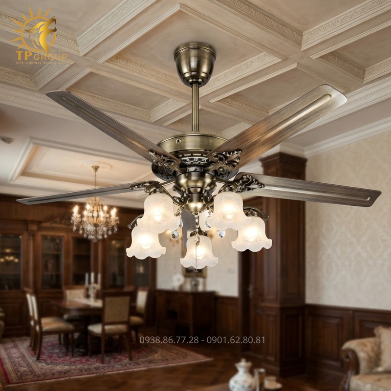 Quạt Trần Đèn Cổ Điển Sang Trọng TPGF068 – Điểm Nhấn Đẳng Cấp Cho Không Gian Sống