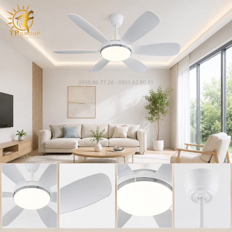 Quạt Trần Đèn Cao Cấp TPG-213: Khúc Biến Tấu Thanh Lịch Cho Không Gian Sống Modern Chíc