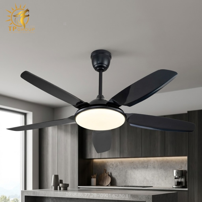 Quạt Trần 5 Cánh Đen Hiện Đại TPG-8652 – Đỉnh Cao Nghệ Thuật Và Công Nghệ Cho Không Gian Sống