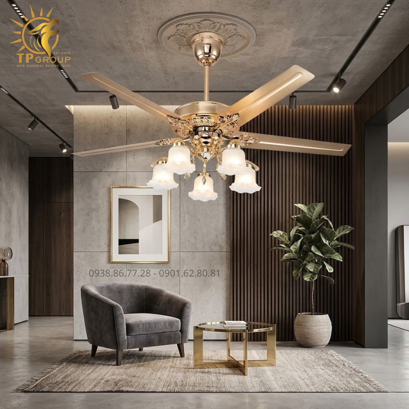 Quạt Trần Đèn Tân Cổ Điển TPG-8899: Dấu Ấn Hoàng Gia Trong Không Gian Thượng Lưu 3 Quạt Trần Đèn Tân Cổ Điển TPG-8899: Dấu Ấn Hoàng Gia Trong Không Gian Thượng Lưu