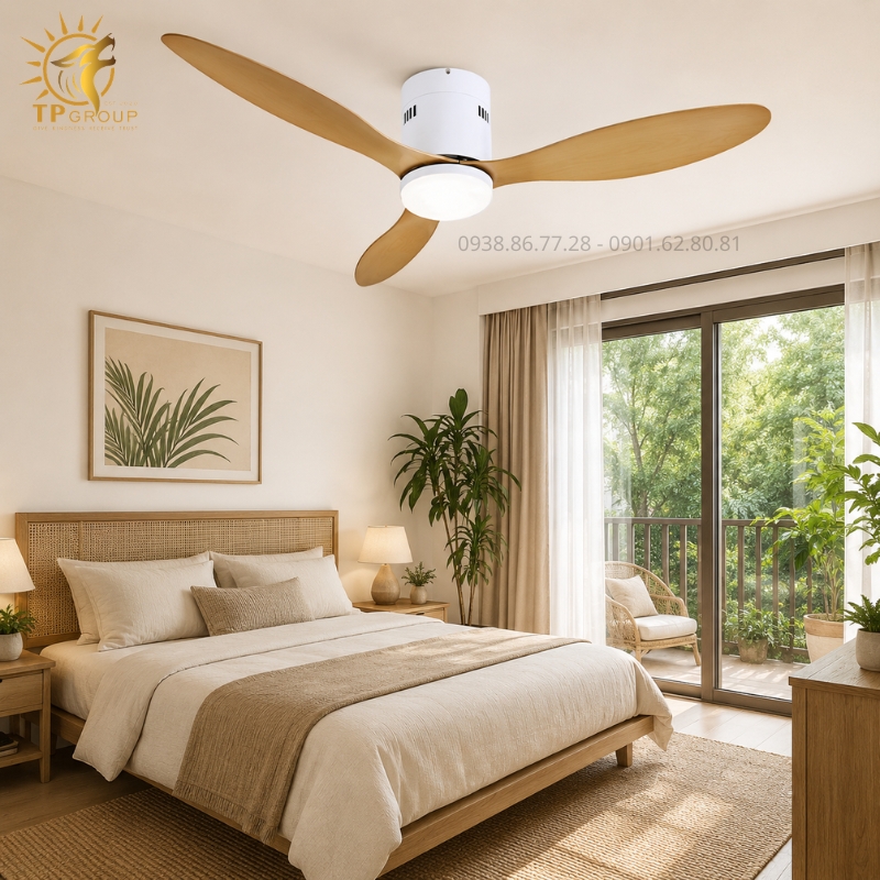 Quạt Trần Đèn Cánh Gỗ Cao Cấp TPG-419 – Bản Giao Hưởng Của Ánh Sáng Và Gió Tự Nhiên