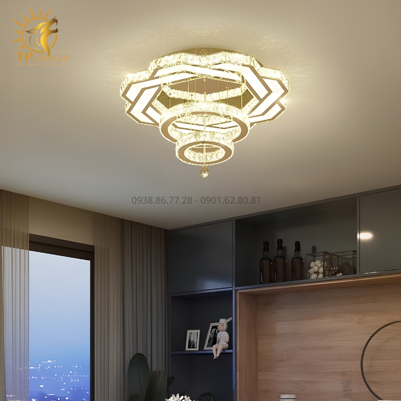 Đèn Mâm Mica Pha Lê Ốp Trần Phòng Khách Hiện Đại TPG-8865 34 Đèn Mâm Mica Pha Lê Ốp Trần Phòng Khách Hiện Đại TPG-8865: Tuyệt Tác Ánh Sáng Cho Không Gian Thượng Lưu