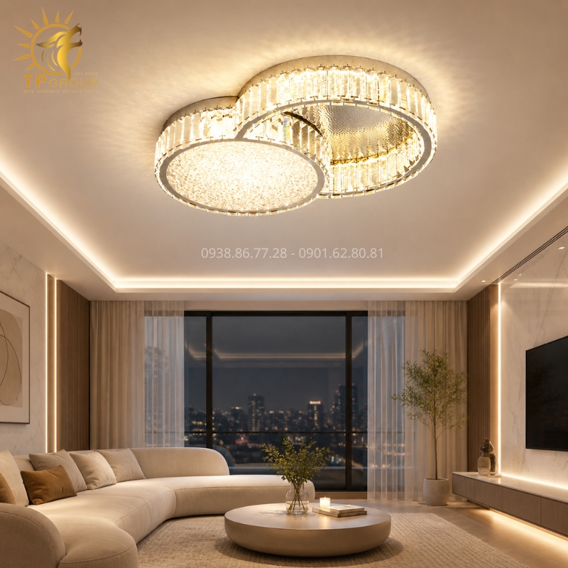 Kiêu Sa Và Đẳng Cấp Với Đèn Ốp Trần Pha Lê TPG-6688 Cho Không Gian Sống Thượng Lưu