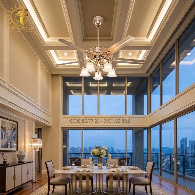 Quạt Trần Đèn Tân Cổ Điển TPG-8899: Dấu Ấn Hoàng Gia Trong Không Gian Thượng Lưu 6 Quạt Trần Đèn Tân Cổ Điển TPG-8899: Dấu Ấn Hoàng Gia Trong Không Gian Thượng Lưu