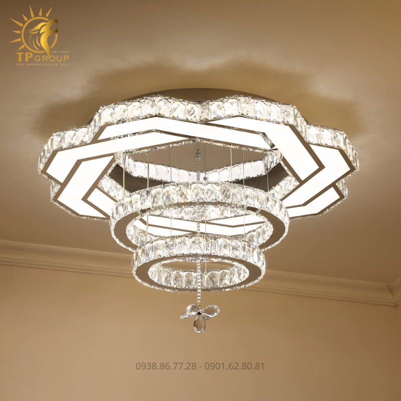 Đèn Mâm Mica Pha Lê Ốp Trần Phòng Khách Hiện Đại TPG-8865 36 Đèn Mâm Mica Pha Lê Ốp Trần Phòng Khách Hiện Đại TPG-8865: Tuyệt Tác Ánh Sáng Cho Không Gian Thượng Lưu