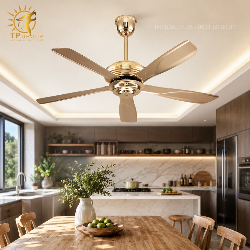 Quạt Trần Cao Cấp TPG-5813 – Tuyệt Tác Làm Mát Sang Trọng Cho Không Gian Sống Đương Đại