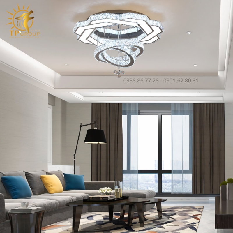 Đèn Mâm Mica Pha Lê Ốp Trần Phòng Khách Hiện Đại TPG-8865 37 Đèn Mâm Mica Pha Lê Ốp Trần Phòng Khách Hiện Đại TPG-8865: Tuyệt Tác Ánh Sáng Cho Không Gian Thượng Lưu