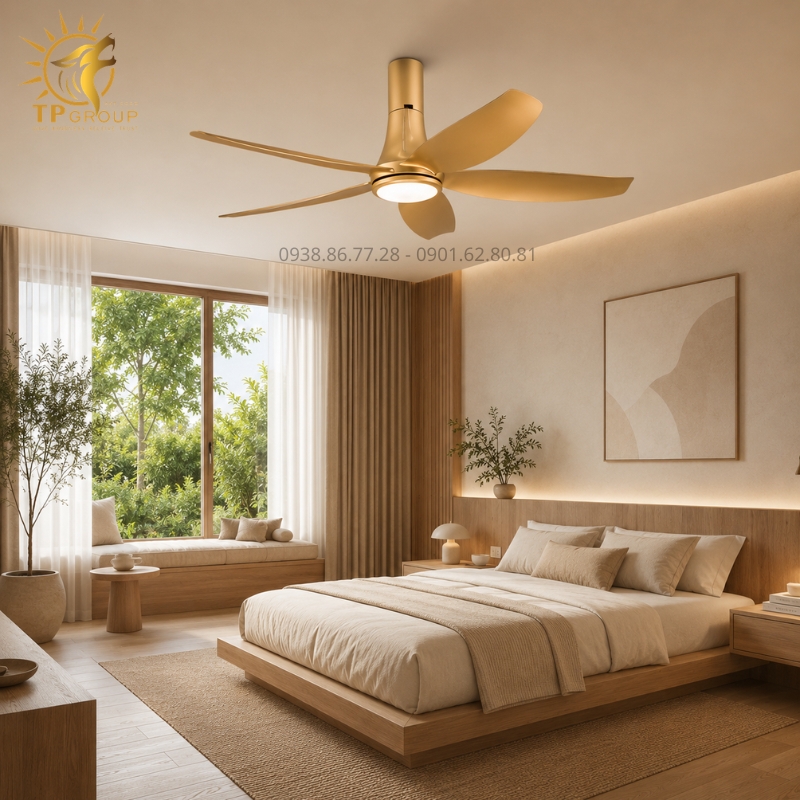 Quạt Trần Đèn Cao Cấp TPG-301V: Sắc Vàng Hoàng Kim Nâng Tầm Không Gian Thượng Lưu 9 Quạt Trần Đèn Cao Cấp TPG-301V: Sắc Vàng Hoàng Kim Nâng Tầm Không Gian Thượng Lưu