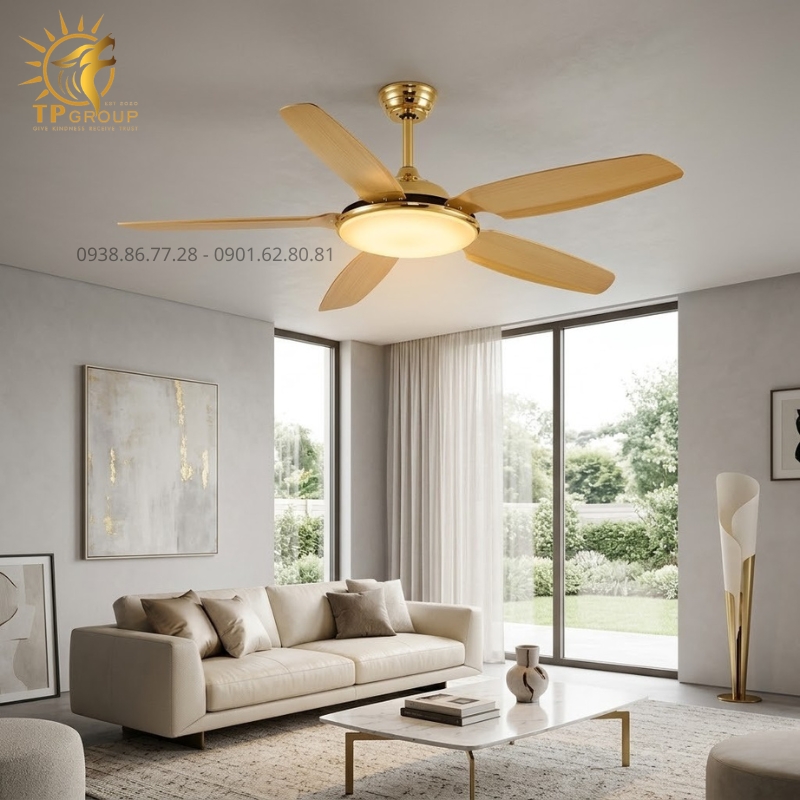 Quạt Trần Đèn 6 Cánh Trắng Hiện Đại TPG-688 – Bản Giao Hưởng Của Ánh Sáng Và Gió