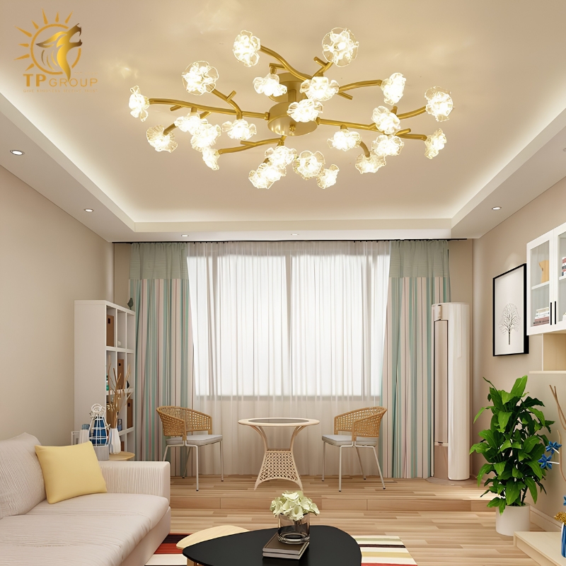 Đèn Ốp Trần Hiện Đại Bắc Âu TPG-D982 29 Đèn Ốp Trần Hiện Đại Bắc Âu TPG-D982: Vườn Hoa Pha Lê Thắp Sáng Hào Quang Tinh Tế Cho Trần Nhà