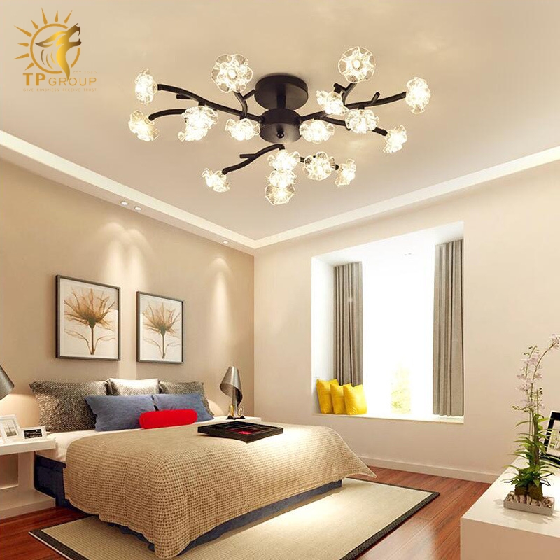 Đèn Ốp Trần Hiện Đại Bắc Âu TPG-D982 30 Đèn Ốp Trần Hiện Đại Bắc Âu TPG-D982: Vườn Hoa Pha Lê Thắp Sáng Hào Quang Tinh Tế Cho Trần Nhà