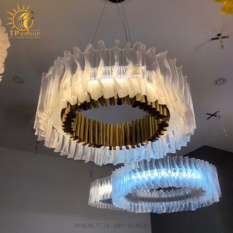 Đèn Chùm Phòng Khách Hiện Đại TPG-L046 38 Đèn Chùm Phòng Khách Hiện Đại TPG-L046: Dải Băng Tinh Thể Khơi Nguồn Cảm XÚc Thượng Lưu