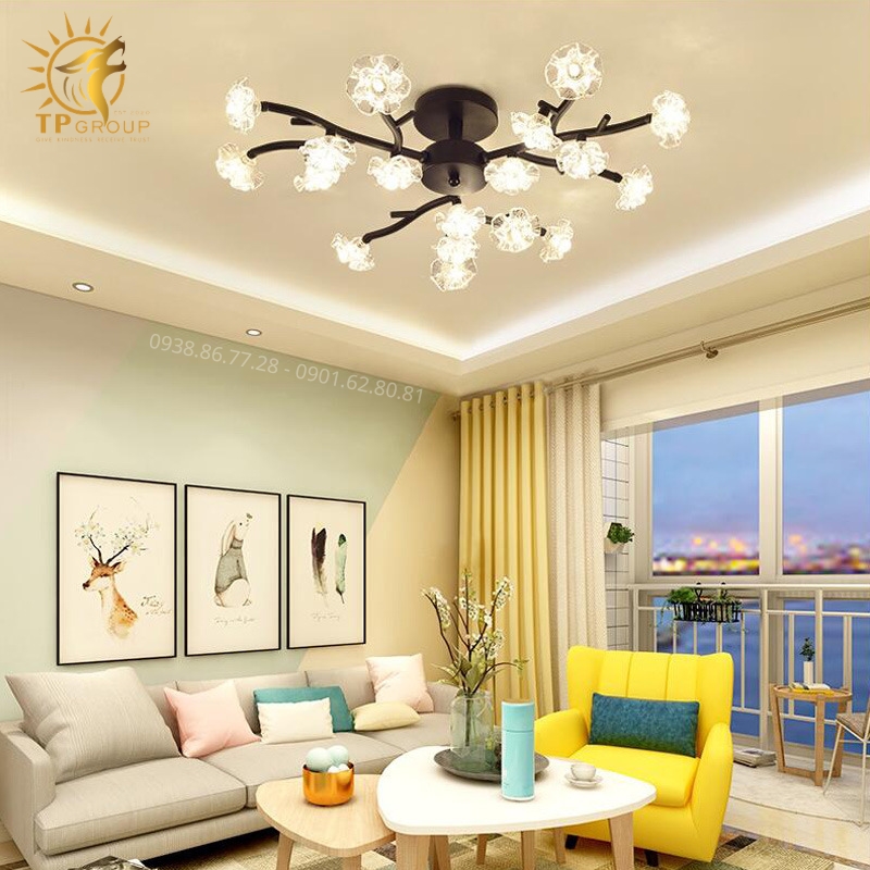 Đèn Ốp Trần Hiện Đại Bắc Âu TPG-D982 36 Đèn Ốp Trần Hiện Đại Bắc Âu TPG-D982: Vườn Hoa Pha Lê Thắp Sáng Hào Quang Tinh Tế Cho Trần Nhà