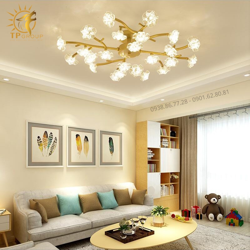 Đèn Ốp Trần Hiện Đại Bắc Âu TPG-D982 37 Đèn Ốp Trần Hiện Đại Bắc Âu TPG-D982: Vườn Hoa Pha Lê Thắp Sáng Hào Quang Tinh Tế Cho Trần Nhà