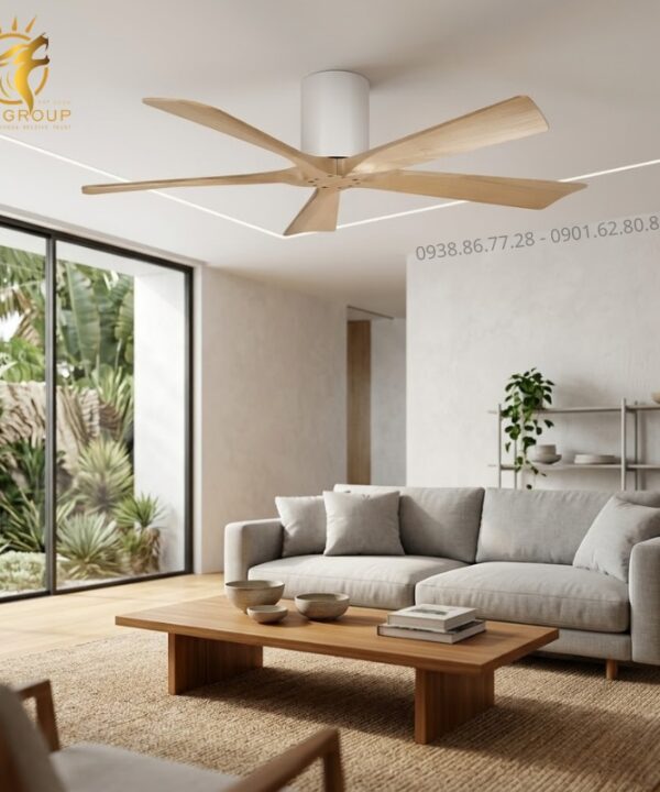 Quạt Trần Giấu Ty Cao Cấp TPG-214: Bản Giao Hưởng Của Gỗ Tự Nhiên Và Công Nghệ DC hiện đại