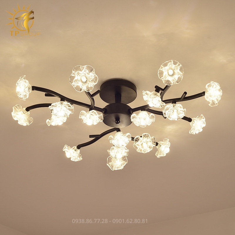 Đèn Ốp Trần Hiện Đại Bắc Âu TPG-D982: Vườn Hoa Pha Lê Thắp Sáng Hào Quang Tinh Tế Cho Trần Nhà