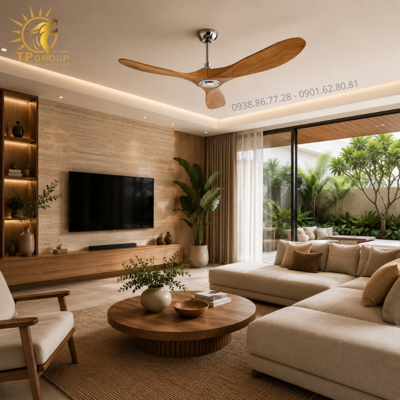 Quạt Trần Cánh Gỗ Cao Cấp TPG-217: Điêu Khắc Nghệ Thuật Và Khúc Giao Hưởng Gió Trời
