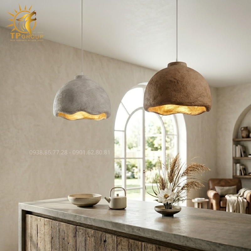 Đèn Thả Trần Wabi-sabi TPG-T050: Vẻ Đẹp Nguyên Bản Từ Đường Cong Lượn Sóng Nâng Tầm Không Gian Thiền Định