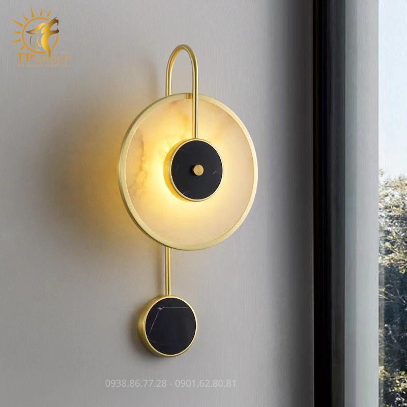 Đèn Tường Trang Trí Hiện Đại TPG-W98: Bản Giao Hưởng Giữa Đá Cẩm Thạch Và Hợp Kim Nâng Tầm Layout Vách Tường