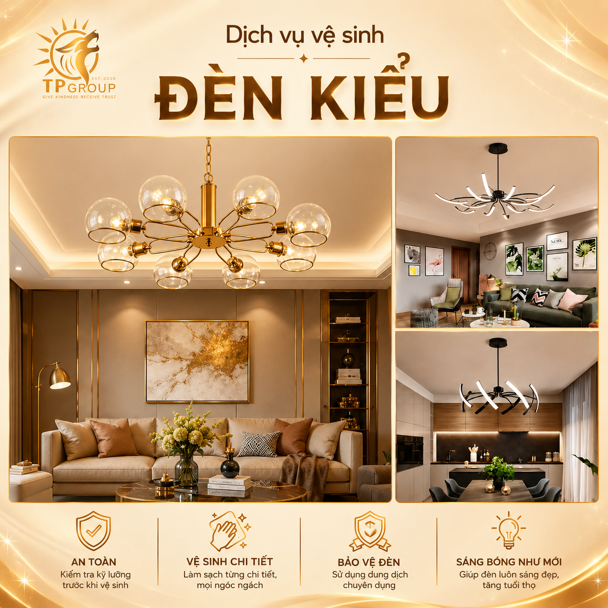 Dịch Vụ Vệ Sinh Đèn Trang Trí & Đèn Kiểu Nghệ Thuật