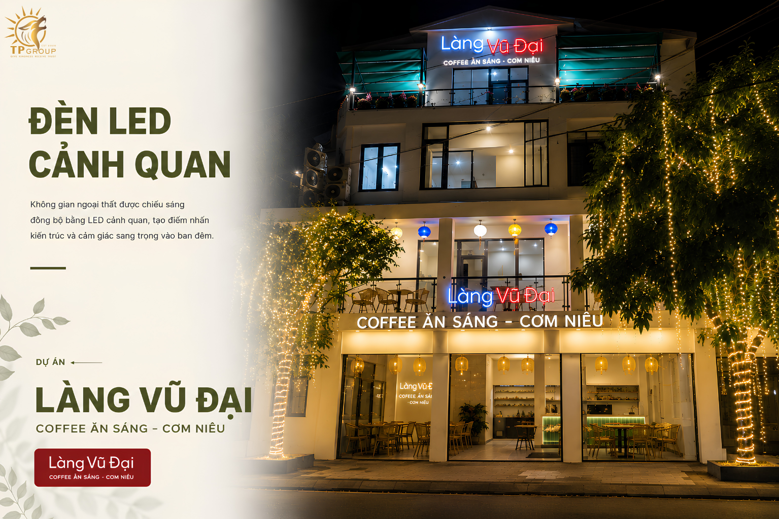  Thi Công Đèn LED Cảnh Quan & Đèn Thả Trang Trí