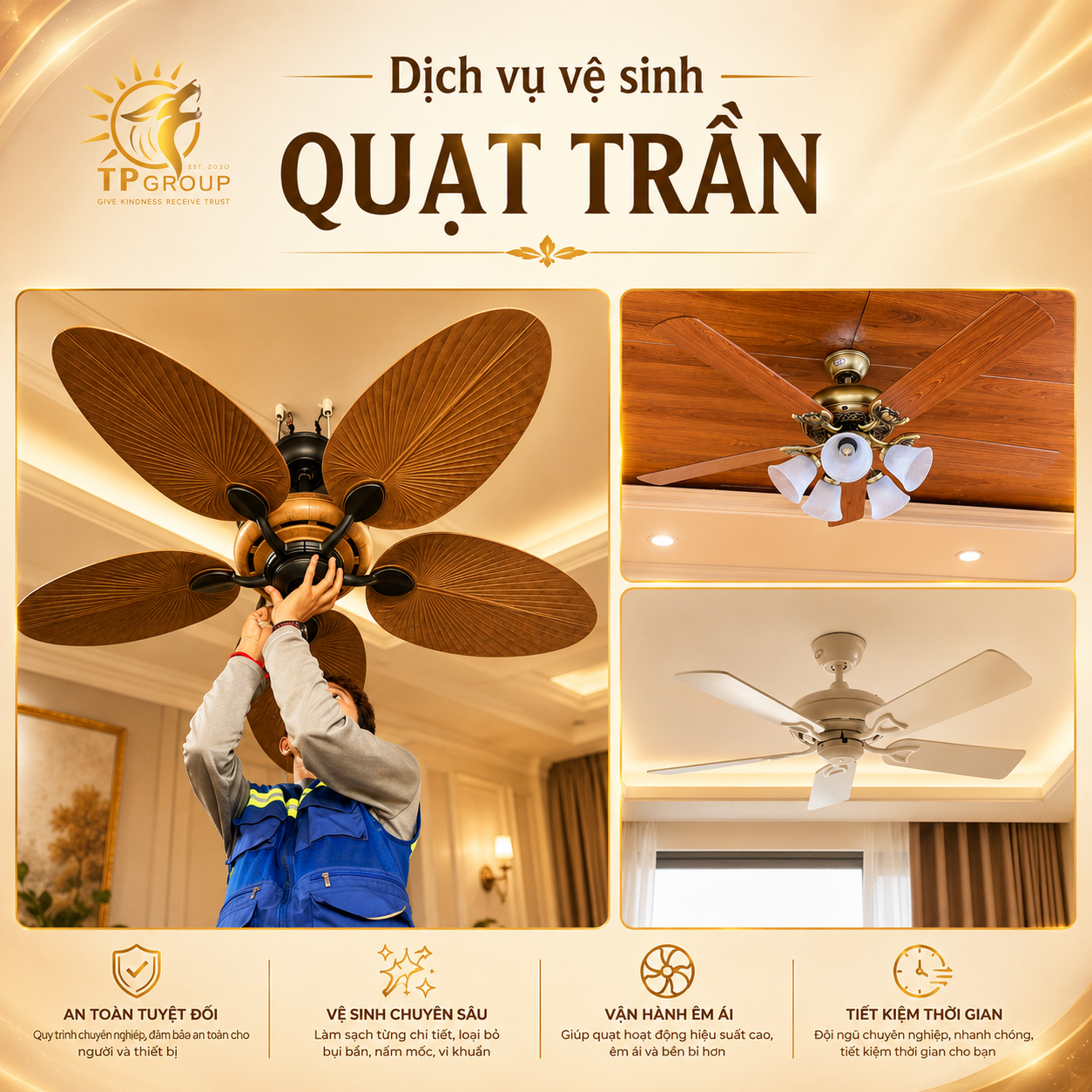 Dịch Vụ Vệ Sinh & Bảo Dưỡng Quạt Trần Động Cơ