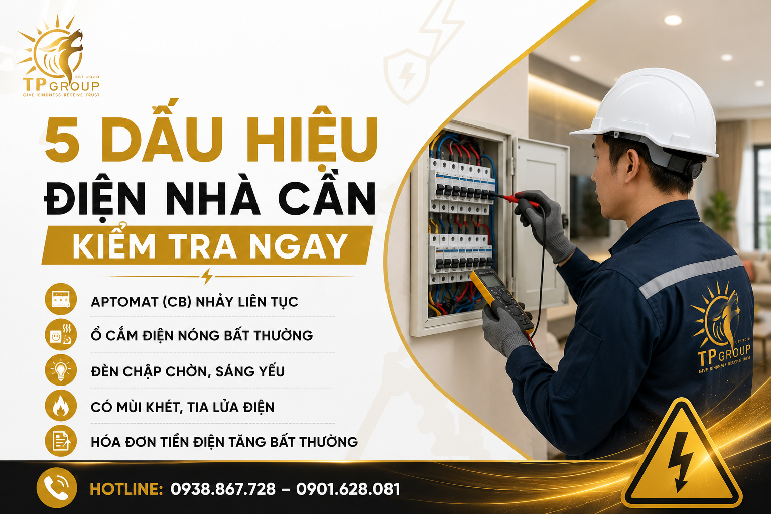 5 dau hieu kiem tra dien