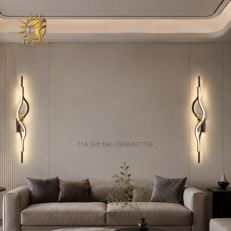 Đèn tường LED nghệ thuật hươu vàng TPG-DT239 dài 100cm trang trí phòng khách hiện đại