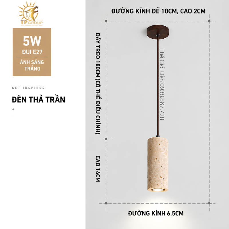 Mẫu Ống Ngắn Đèn Thả Wabi-sabi