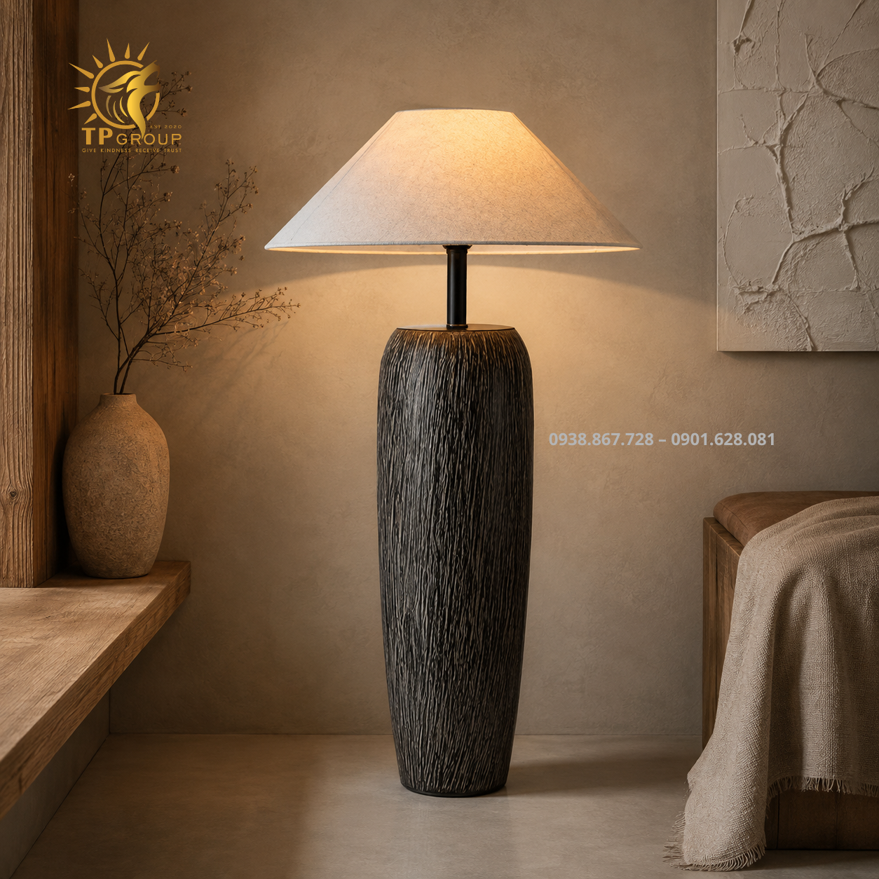 Đèn sàn wabi sabi phòng khách