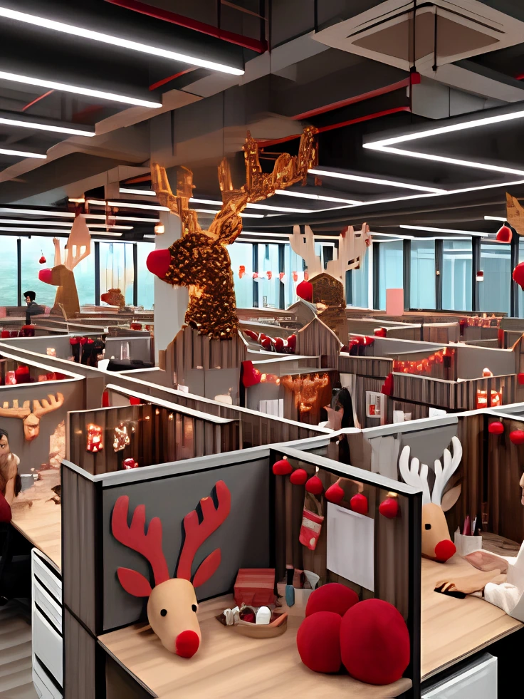 Trang trí noel khu vực sinh hoạt chung & Pantry