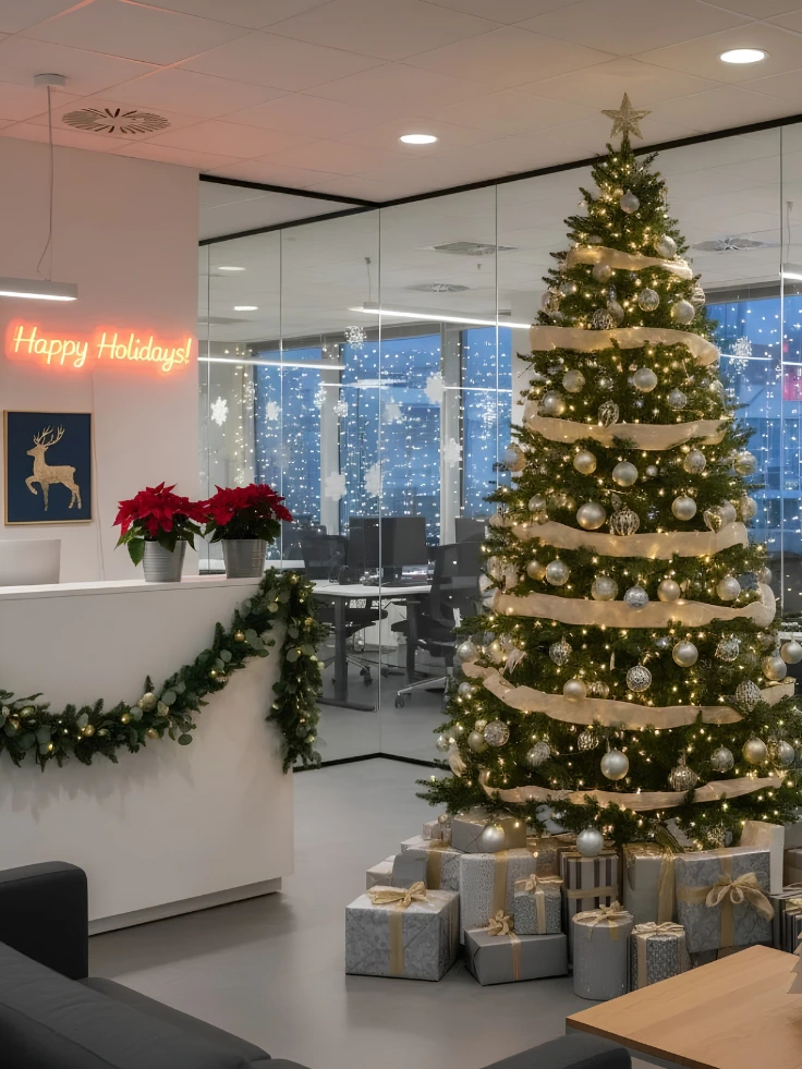 Trang trí noel khu vực sảnh lễ tân