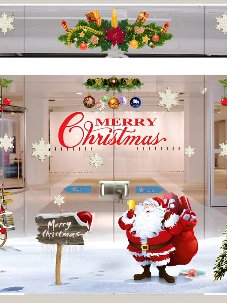 Trang trí noel khu vực hành lang & Cửa kính làm việc